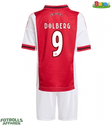 Ajax Kasper Dolberg #9 Hemmaställ Barn 2025-26 Kortärmad (+ Korta byxor)